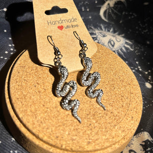 Serpent snake drop style earrings 