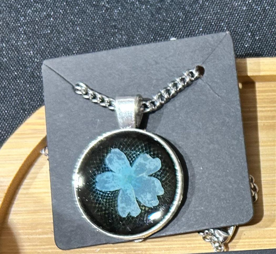 Blue Hydrangea Flower Necklace | Handmade Jewellery