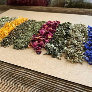 CHILL herbal blend • mood enhancer • herbal tea • marijuanilla, damiana, skullcap, rose petals, calendula, lemon balm, blue cornflower - Midnight Maker