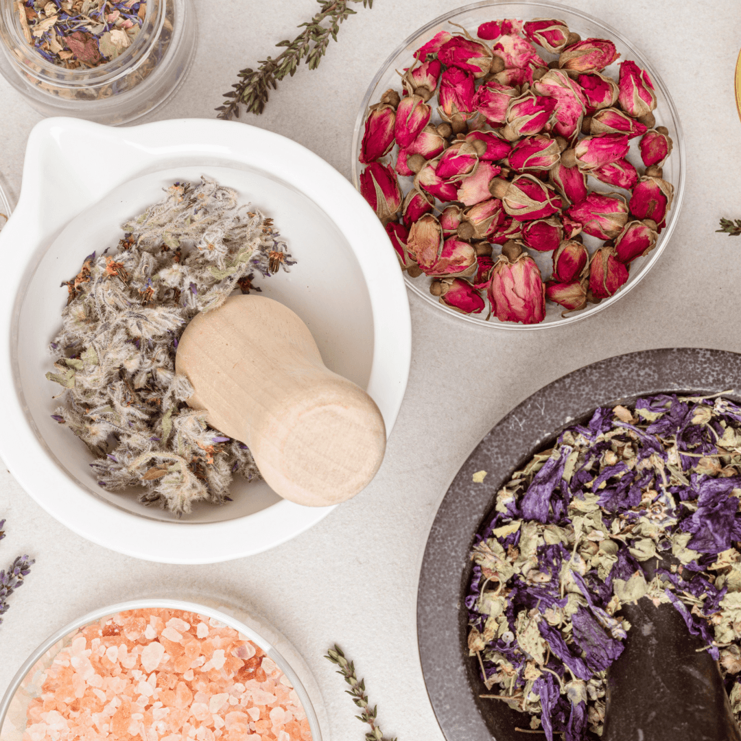 Craft your own herbal salt soak using a range of natural botanicals