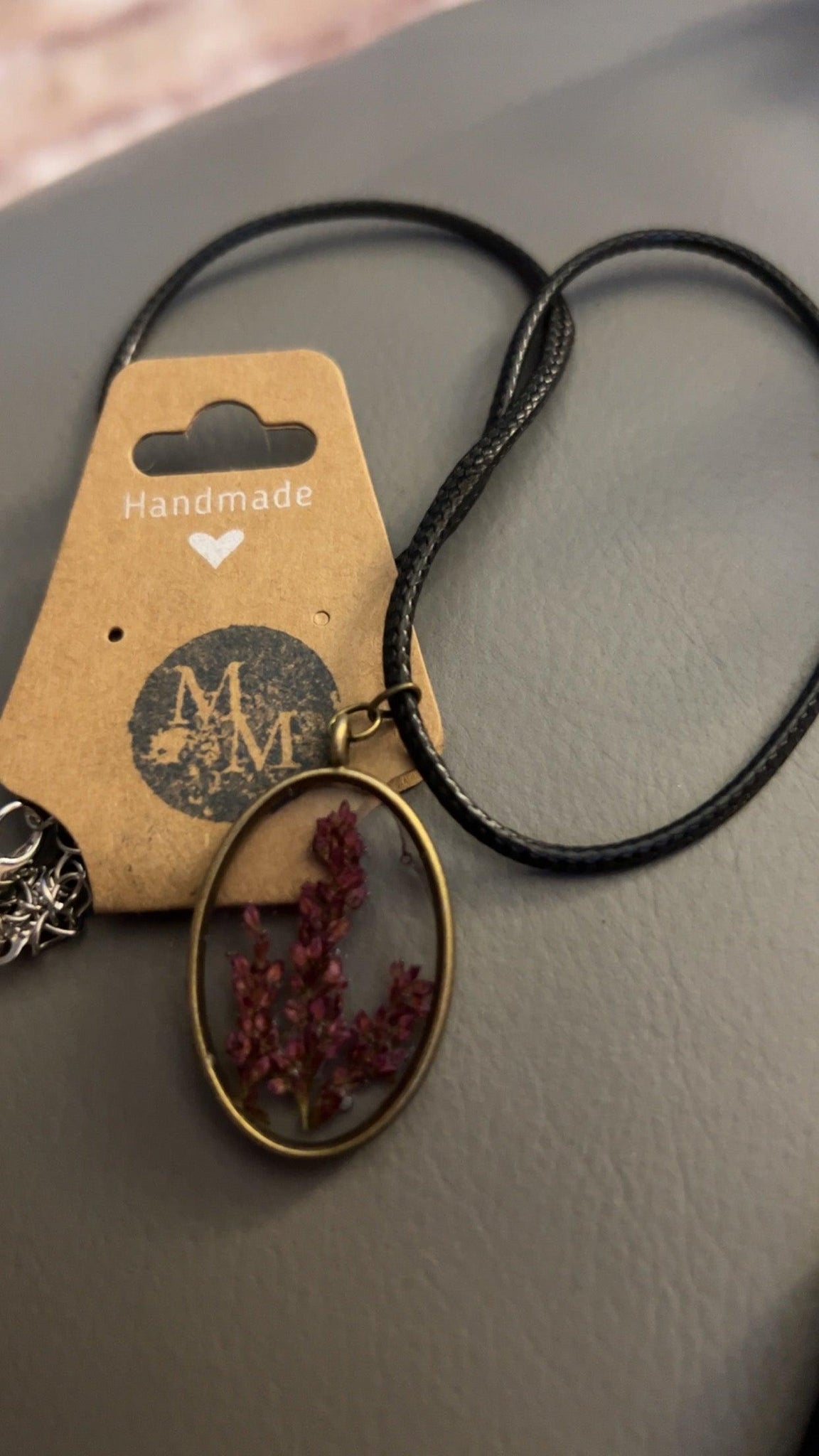 Pressed Purple Floral Necklace | Handmade Jewellery - Midnight Maker
