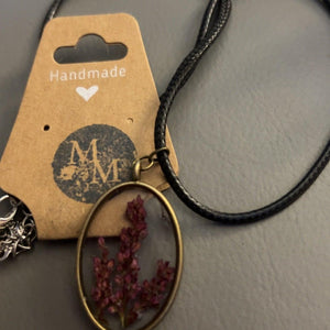 Pressed Purple Floral Necklace | Handmade Jewellery - Midnight Maker