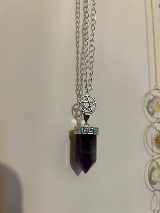 Amethyst pendant in natural light 