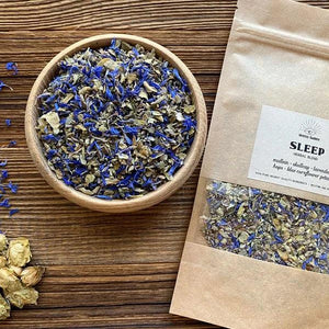 SLEEP herbal blend • deep, good night sleep support • herbal tea • with skullcap, lavender, hops, mullein and blue cornflower petals - Midnight Maker