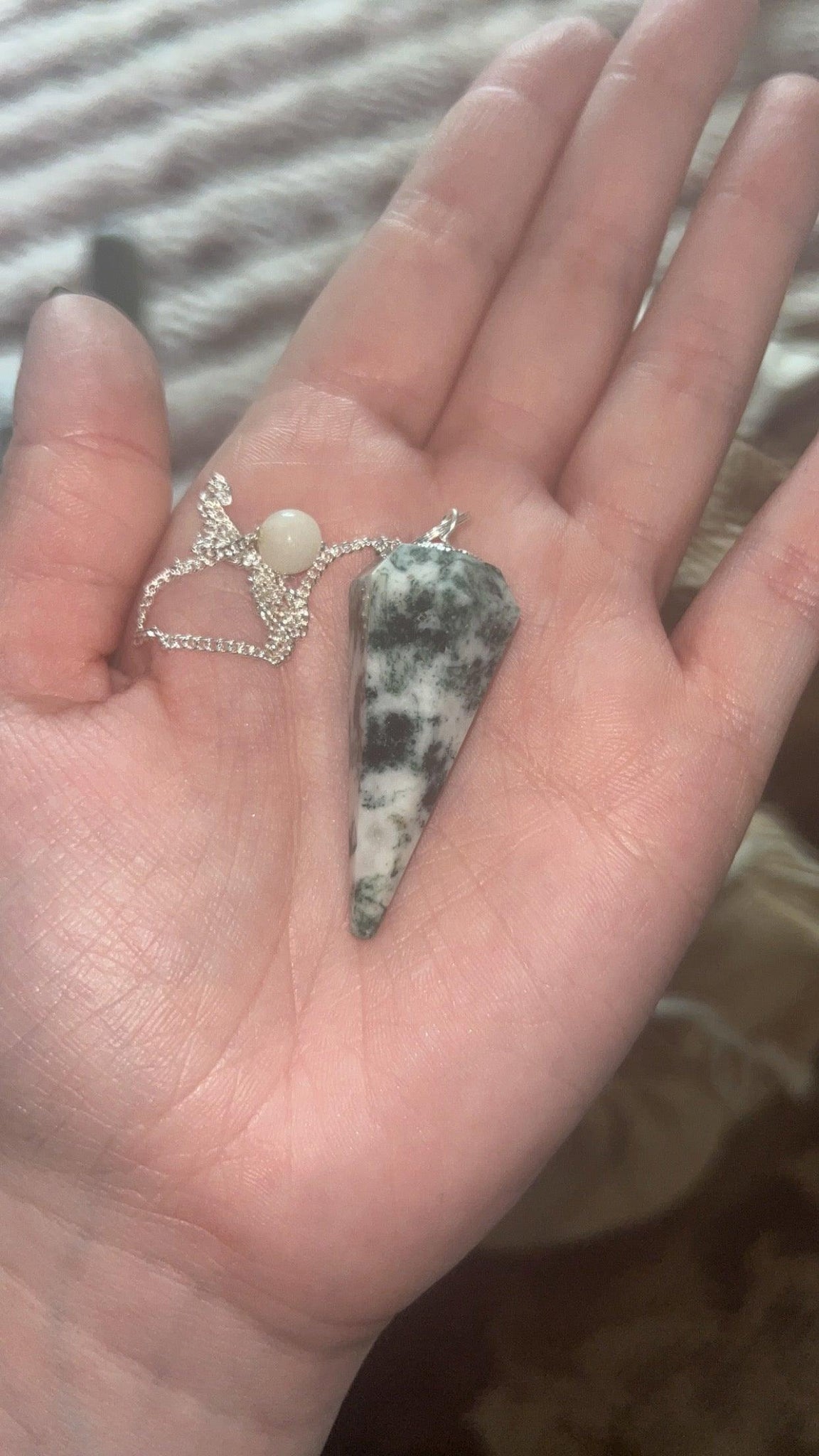 Tree Agate Divination Pendulum - Midnight Maker