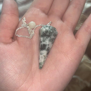 Tree Agate Divination Pendulum - Midnight Maker