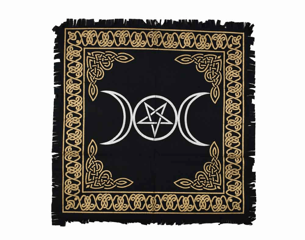 Altar cloth triple moon with pentagram 